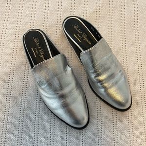 Robert Clergerie Silver Mule Loafers - size 37.5